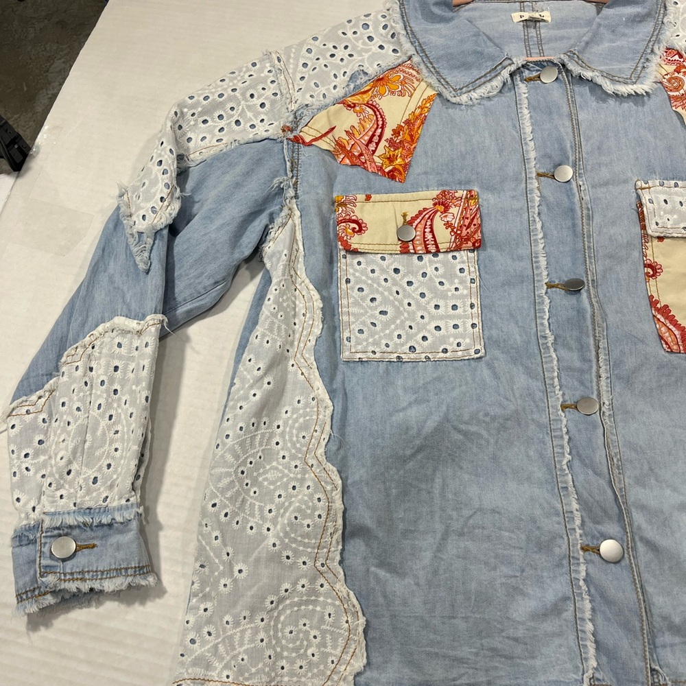 POL PATCHWORK BUTTON SHIRT - image 3